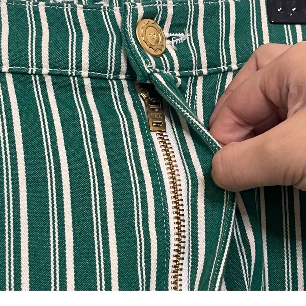Big Bud Press Western Pants Women’s Size Medium Green Striped Cotton Trousers - Picture 9 of 13